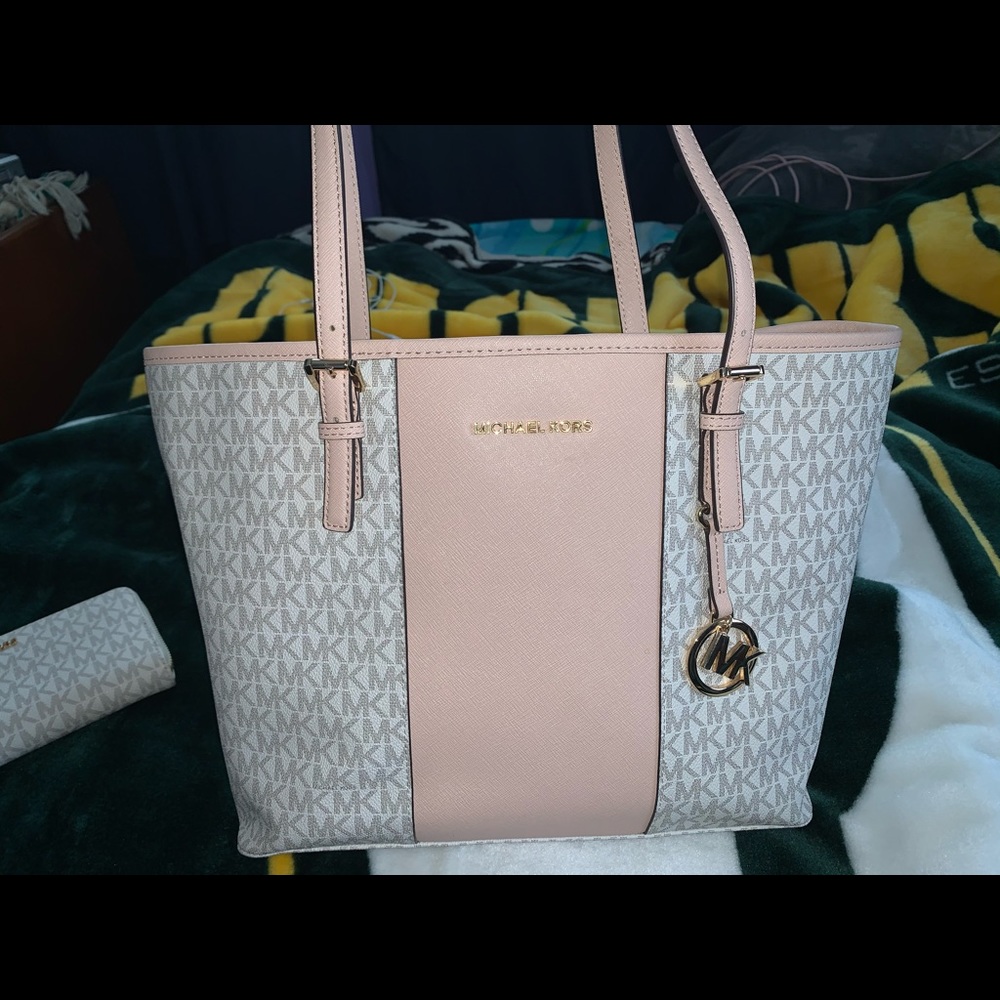 MIchael Kors MK Logo Medium Saffiano Tote Bag